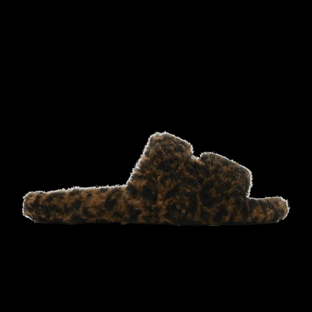 Balenciaga Furry Slides – Leopard Print