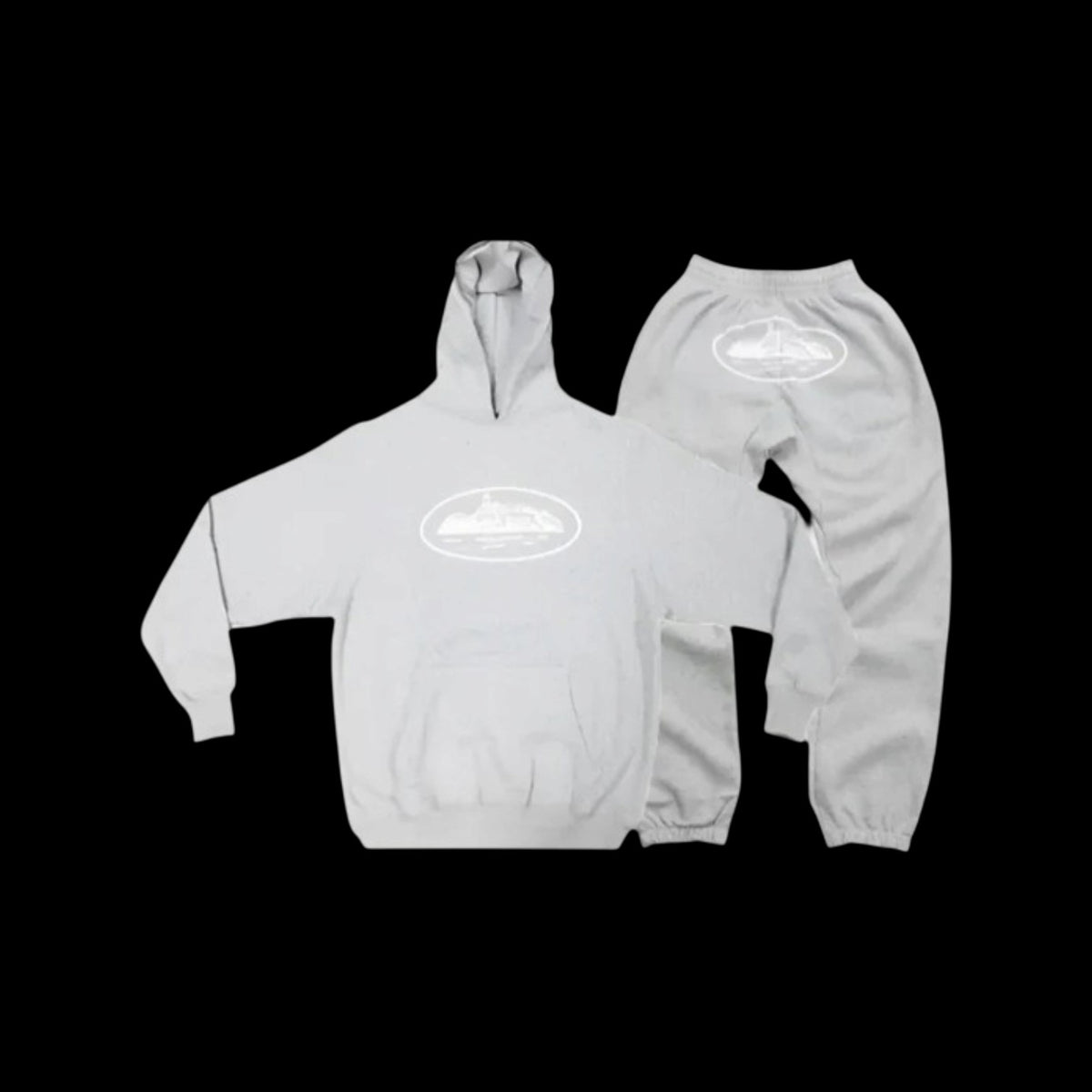 Corteiz Alcatraz Grey Hoodie Set