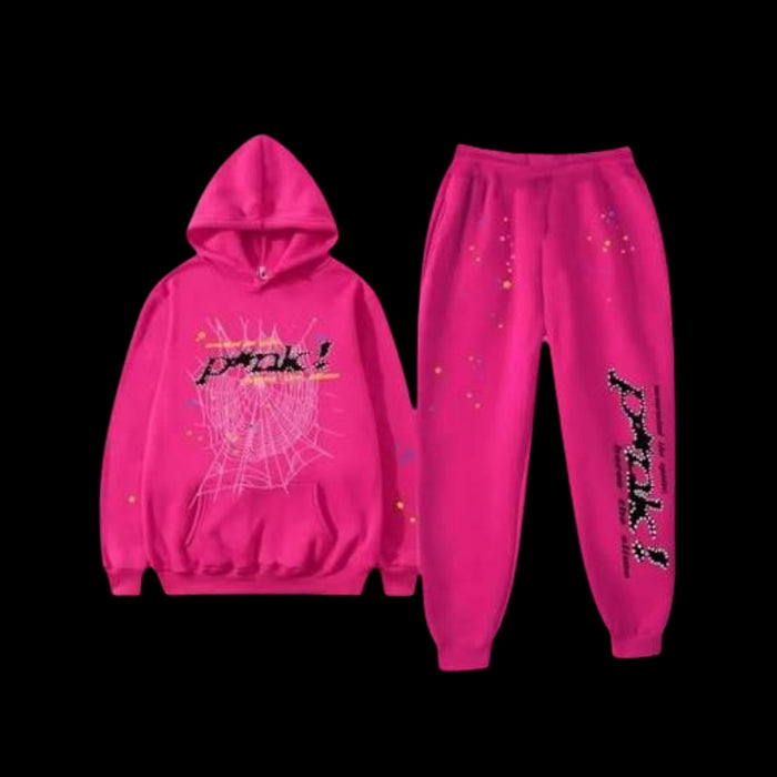 Sp5der Hoodie Pink Set